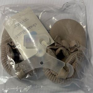 Cloud Island Cozy Baby Booties in Beige